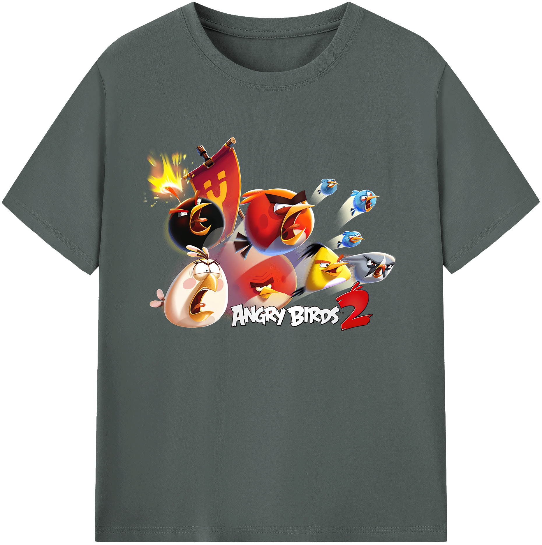 （画像用） Angry Birds アングリーバード 綿100％ メンズ半袖Tシャツ｜肌触りやわらか＆通気性
